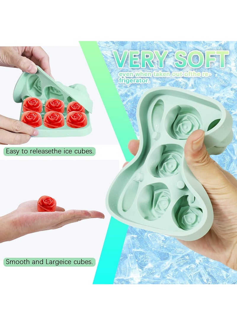 Generic - ice tray 9 cavity Silicone Rose Ice Cube Mold, Ice Ball Maker with Lid, Ice Cube Container for Cooling  Juice, chocolate, jelly, ice cream - Image 1