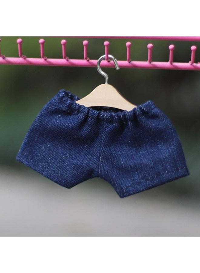 Baby Pants 20cm/15cm Cotton Doll Shorts EXO Jeans Toy Accessories Star Doll Dress Up-Specifications:15cm-Color:Dark Blue Elasticated Jeans - Image 1