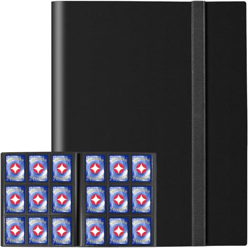 GEAoffice Trading Card Binder, 9 Pockets Card Album Folder, 360 Side Loading Pocket Binder for Sports&Game Cards, MTG and Other TCG, BLACK - Image 1