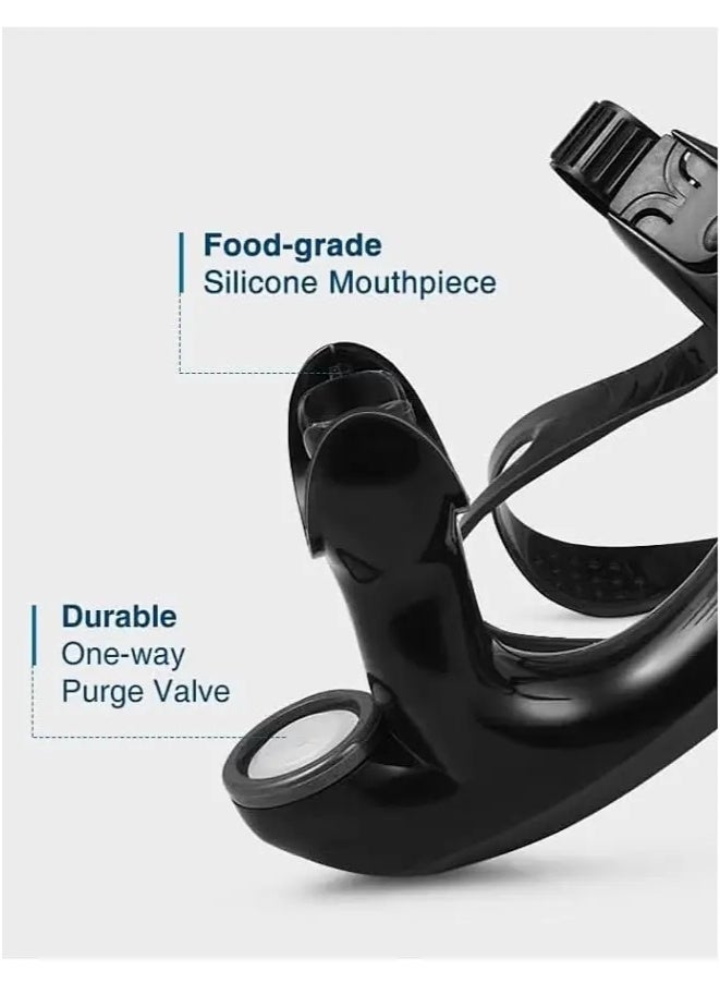 أنبوب تنفس للسباحة، ملحقات السباحة، معدات السباحة، تدريب السباحة، غطس السنوركل، مريح من السيليكون  للطعام، صمام تصريف أحادي الاتجاه، للحوض والمياه المفتوحة - Image 2