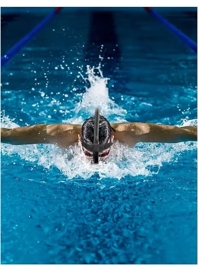 أنبوب تنفس للسباحة، ملحقات السباحة، معدات السباحة، تدريب السباحة، غطس السنوركل، مريح من السيليكون  للطعام، صمام تصريف أحادي الاتجاه، للحوض والمياه المفتوحة - Image 5