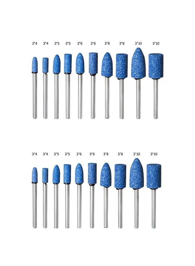 10pcs Mixed Pack Created Ruby Grinding Stone Set Cylindrical Ball Shape 1 8 Inch Shaft - Image 2