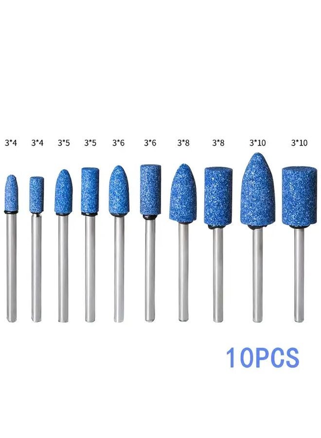 10pcs Mixed Pack Created Ruby Grinding Stone Set Cylindrical Ball Shape 1 8 Inch Shaft - Image 3