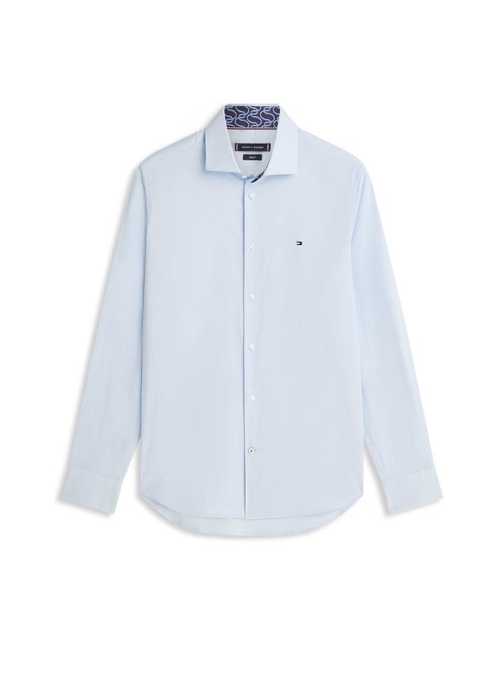 TOMMY HILFIGER Slim Fit Contrast Collar Poplin Shirt - Image 5