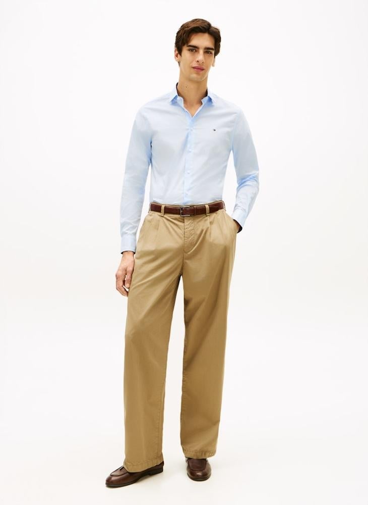 TOMMY HILFIGER Slim Fit Contrast Collar Poplin Shirt - Image 4