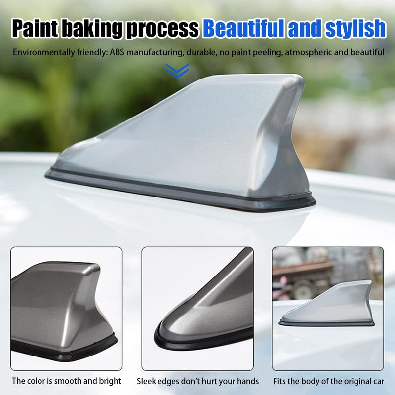 BELOMI Car Shark Fin Antenna Cover, Roof Aerial Base AM/FM Radio Signal for Car SUV Truck, Vehicle Shark Fin Shape Cover with Adhesive Tape, Car Accessories Antenna Replacement Fits Most Cars (Blue) - Image 4