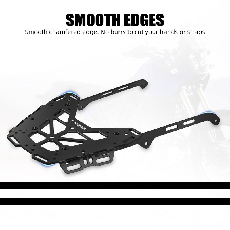 NICECNC Black Motorcycle Rear Luggage Rack Luggage Cargo Rack Compatible with Yamaha Tenere 700/XTZ700 2019-2024, Tenere 700 Rally Edition 2020-2024, 6061 Aluminum, Q235 Steel, Tenere 700 Accessories - Image 4