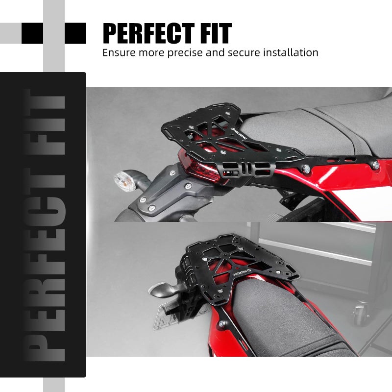 NICECNC Black Motorcycle Rear Luggage Rack Luggage Cargo Rack Compatible with Yamaha Tenere 700/XTZ700 2019-2024, Tenere 700 Rally Edition 2020-2024, 6061 Aluminum, Q235 Steel, Tenere 700 Accessories - Image 2