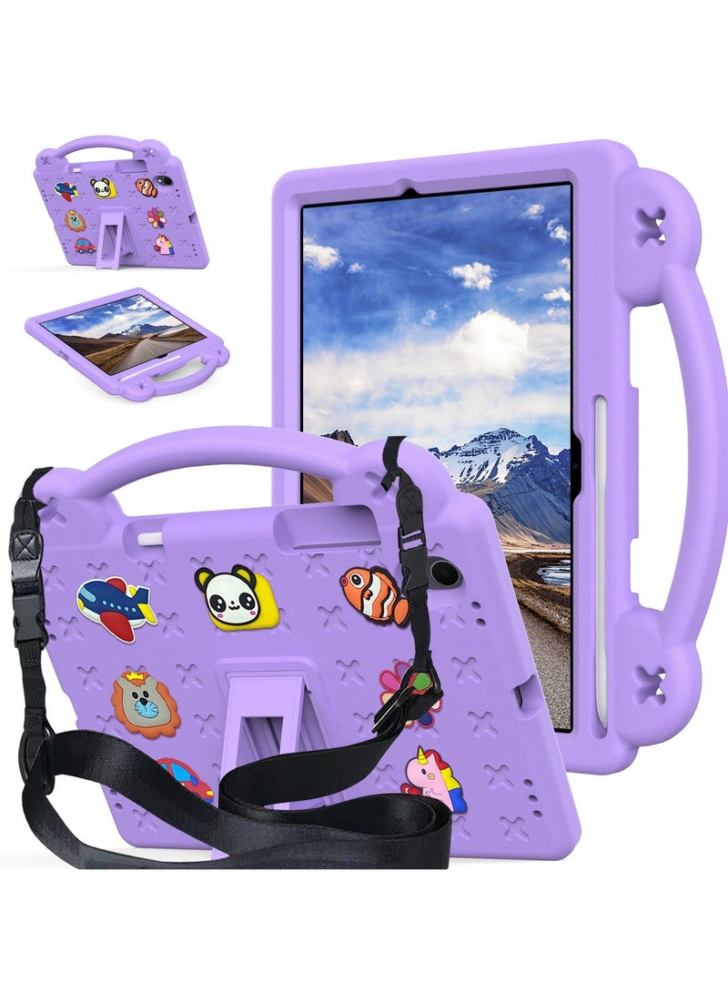 VKL Kids Case Compatible with Samsung Galaxy Tab S11 11 Inch 2025, Lightweight EVA Kids Friendly Shockproof Case Cover with Invisible Bracket, Handle and Shoulder Strap (Purple) - Image 1