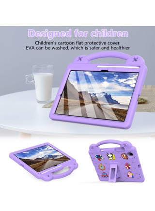 Kids Case Compatible with Samsung Galaxy Tab S11 11 Inch 2025, Lightweight EVA Kids Friendly Shockproof Case Cover with Invisible Bracket, Handle and Shoulder Strap (Purple) - view 3