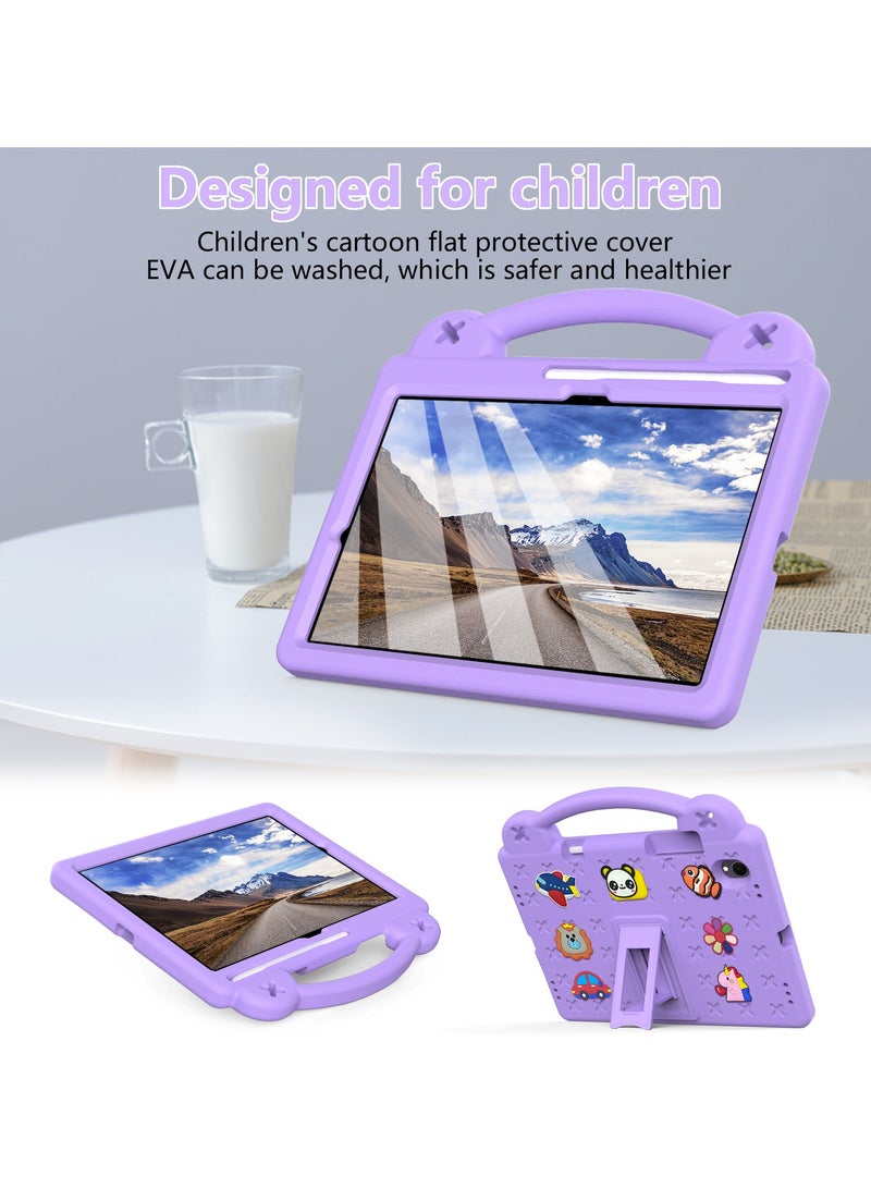 VKL Kids Case Compatible with Samsung Galaxy Tab S11 11 Inch 2025, Lightweight EVA Kids Friendly Shockproof Case Cover with Invisible Bracket, Handle and Shoulder Strap (Purple) - Image 3