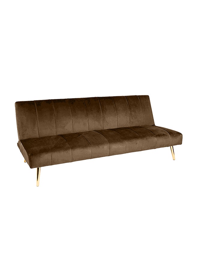 In-House Celine | 3-Seater Sofabed 2 In 1 Upholstered In Velvet 25x168x92 cm - Brown - Image 2