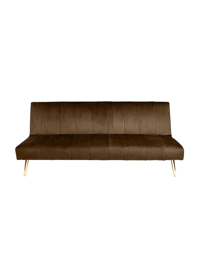 In-House Celine | 3-Seater Sofabed 2 In 1 Upholstered In Velvet 25x168x92 cm - Brown - Image 4