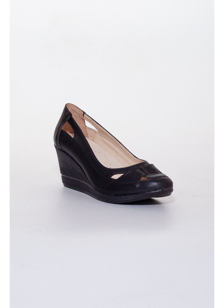 Dilimler Ayakkabı Wedge Sole Orthopedic Black Women's Wedge Heeled Shoes  - Image 2