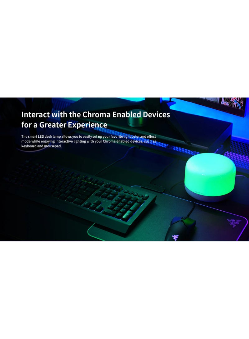 يلايت ييلايت مصباح طاولة ذكي LED- 16 مليون لون، قابل للتعتيم وتعديل درجة حرارة اللون، تشغيل/إيقاف بنقرتين، تحكم باللمس، مزامنة الموسيقى والألعاب (Razer Chroma)، تحكم بالتطبيقات والصوت مع Siri وAlexa وGoogle - Image 3