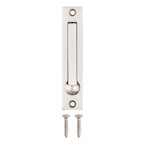 Dontay Pocket Door Edge Pull, Professional Stainless Steel 304, 4" Hidden Door Handle, Flush Mount Pocket Door Hardware for Pocket Sliding Door, Spring Loaded (1, Satin Nickel) - Image 5
