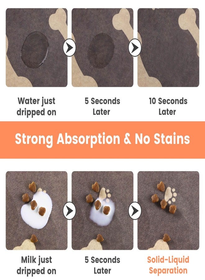 DK177 Pet Feeding Mat-Absorbent Pet Placemat for Food and Water Bowl, with Waterproof Rubber Backing, Quick Dry Water Dispenser Mat for Dog and Cat,12"x20" - Image 2