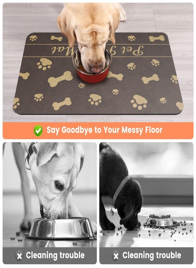 DK177 Pet Feeding Mat-Absorbent Pet Placemat for Food and Water Bowl, with Waterproof Rubber Backing, Quick Dry Water Dispenser Mat for Dog and Cat,12"x20" - Image 3