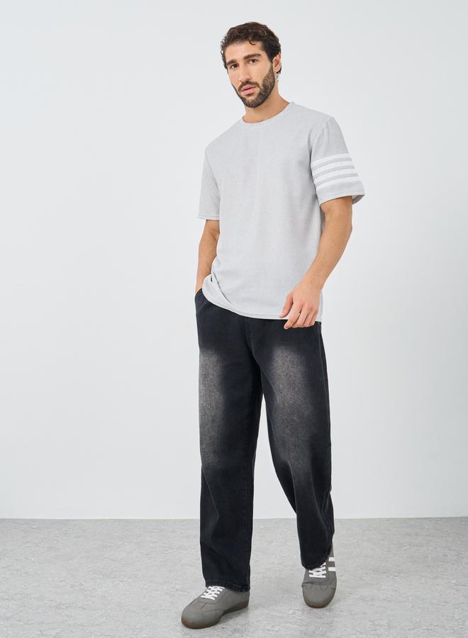 Styli Striped Short Sleeve Oversized T-Shirt - Image 2