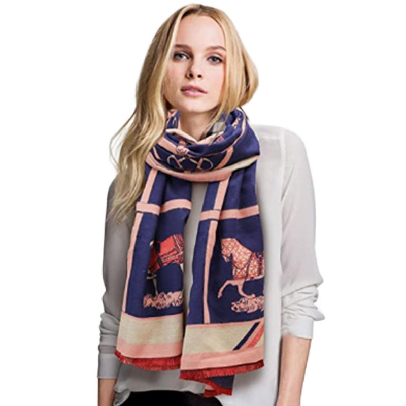 EXTREE Fashion Design Tie Scarfs for Women - Winter Warm Small Plaid Pointed Wool Scarf - Image 1