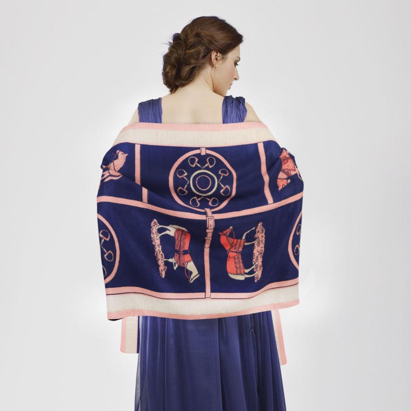 EXTREE Fashion Design Tie Scarfs for Women - Winter Warm Small Plaid Pointed Wool Scarf - Image 2