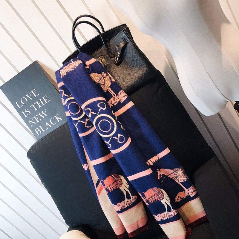 EXTREE Fashion Design Tie Scarfs for Women - Winter Warm Small Plaid Pointed Wool Scarf - Image 5