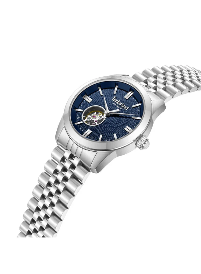 تمبرلاند Lodgepole Blue Dial Stainless Steel Bracelet Automatic Watch for Men, 41mm