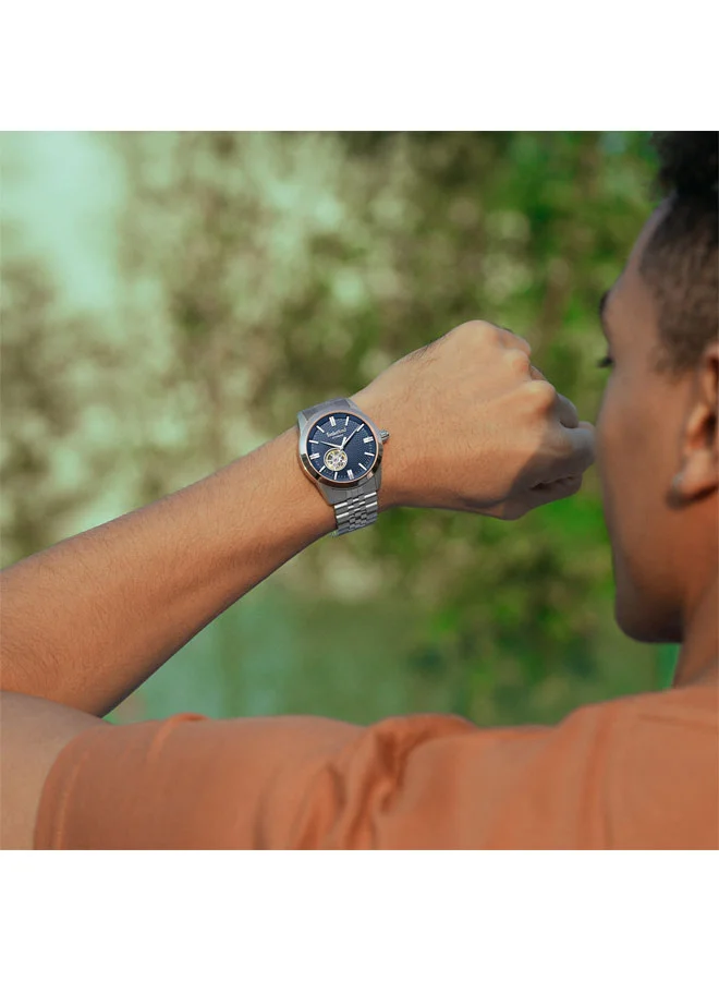 Timberland Blue Men's Lodgepole Blue Dial Stainless Steel Bracelet Automatic Watch for Men, 41mm for Men | Best Price UAE
