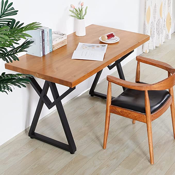 DECORILA Mordern Black Industrial Country Style Metal Dining Desk Legs Table Legs 2 Pack Metal Furniture Legs 28 X20 Cast Iron Bench Legs Office Legs - Image 2