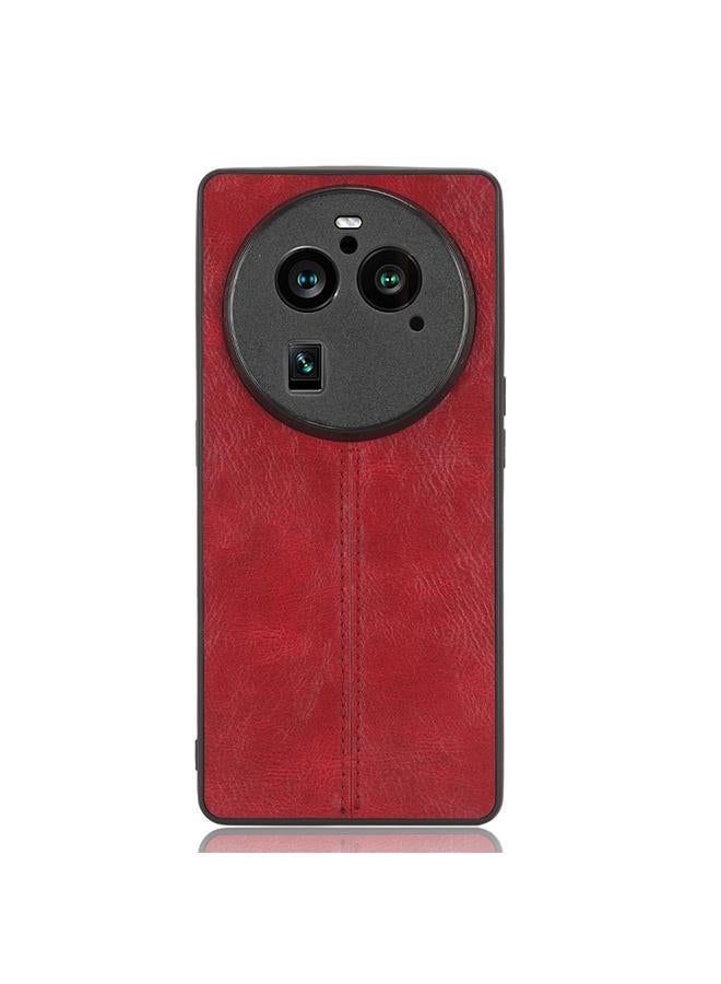 S-TOP Case For OPPO Find X6 Pro 5G Sewing Cow Pattern Skin PC + PU + TPU Phone Case - Image 2