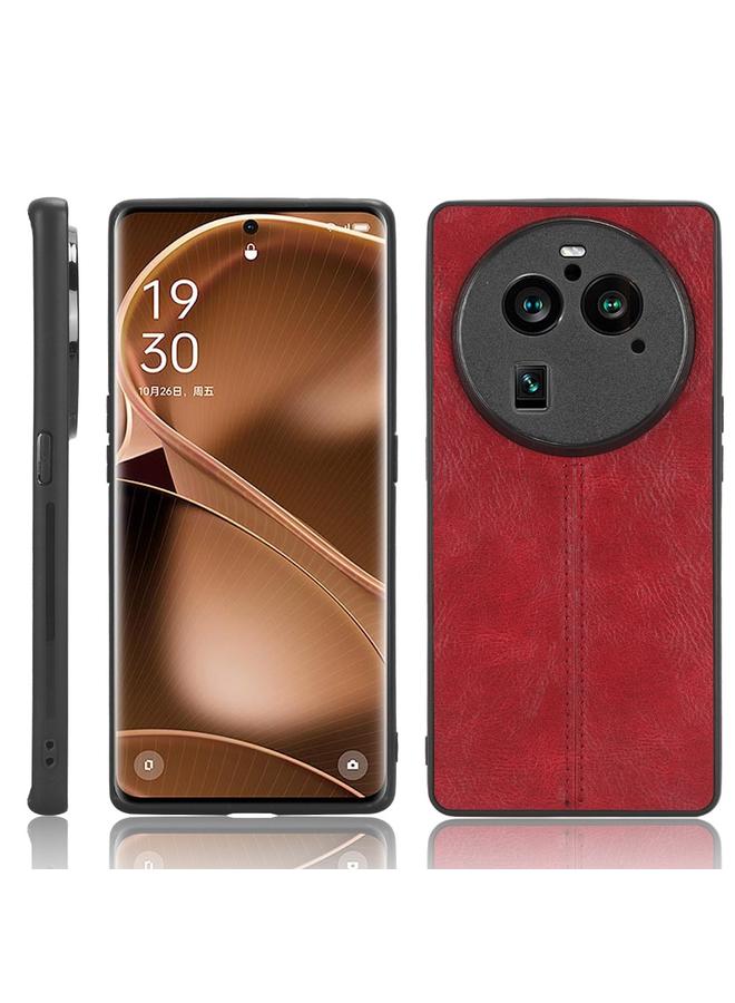 S-TOP Case For OPPO Find X6 Pro 5G Sewing Cow Pattern Skin PC + PU + TPU Phone Case - Image 1