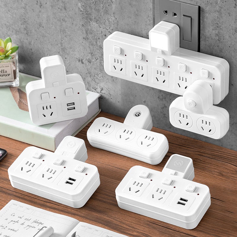 Wireless Intelligent Lightning Protection Socket Conversion Plug Row One Turn Multi-Expansion Usb Converter Row With Night Light - Image 2