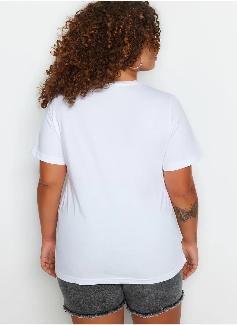 Trendyol Curve Crew Neck Printed T-Shirt