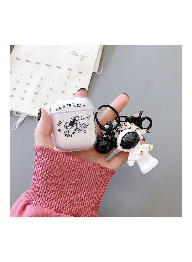 XiuWoo Case Cover With Designer Pendant For Apple AirPods 1/2 Clear/White - Image 2