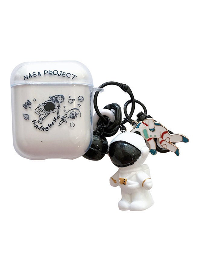 XiuWoo Case Cover With Designer Pendant For Apple AirPods 1/2 Clear/White - Image 1