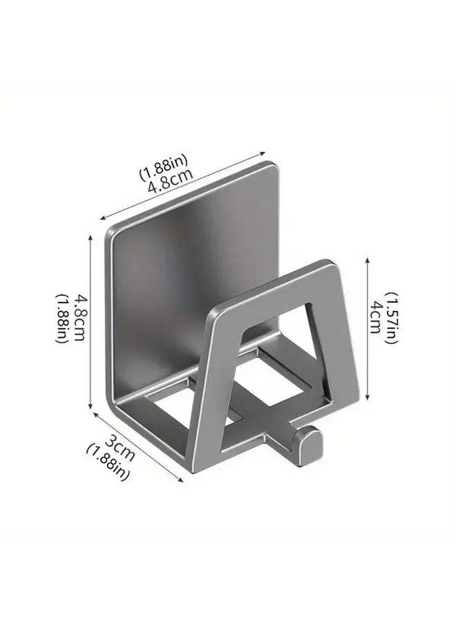 قطعتان خطافان رماديان ذات لاصق لتخزين الحوض، منظف مطبخ للإسفنج والصابون - Image 4