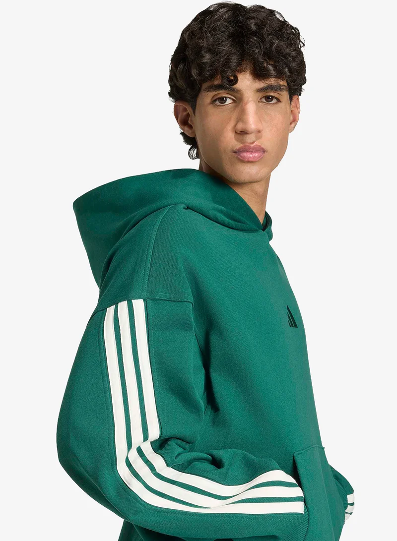 Adidas CGREEN/OWHITE 3-Stripes Hoodie for Men | Best Price UAE