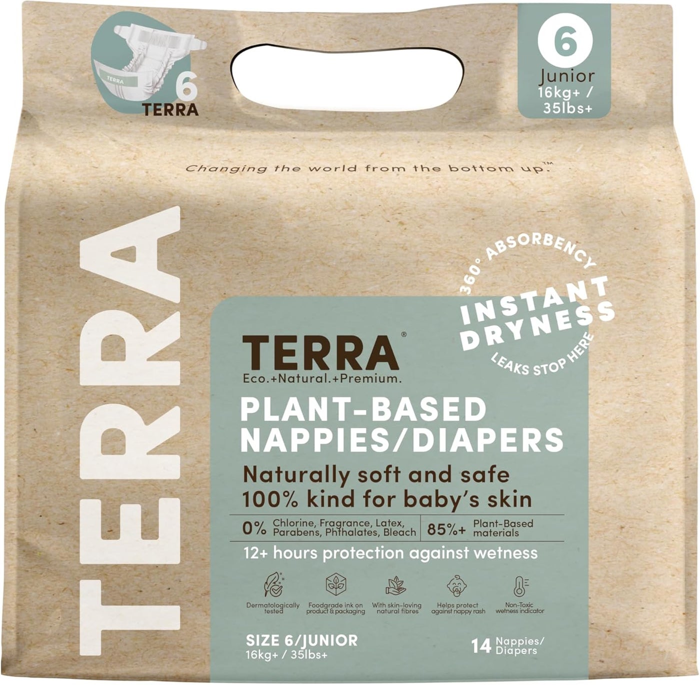 Terra Size 6 Plant-Based Diapers