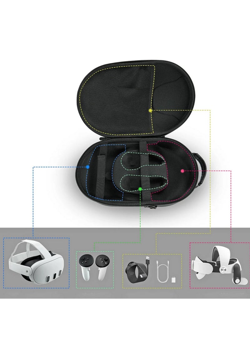 EVA Carrying Case for Meta Quest 3 VR Headset Waterproof Hard Shell Storage Bag with Adjustable Shoulder Strap Shockproof  Anti-Scratch Protection  - Image 3