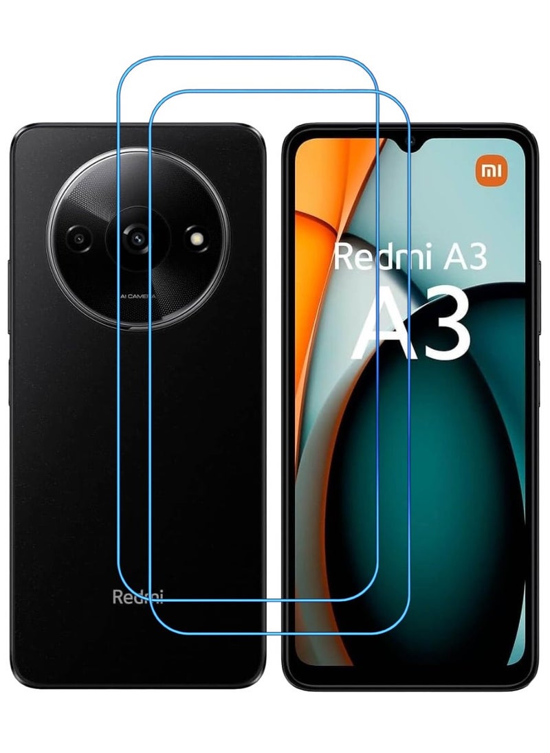 ACLIX 2 Pieces Antistatic ESD Dustproof Premium Quality High Definition Clear Tempered Glass Screen Protector Designed For Xiaomi Redmi A3 - Image 1