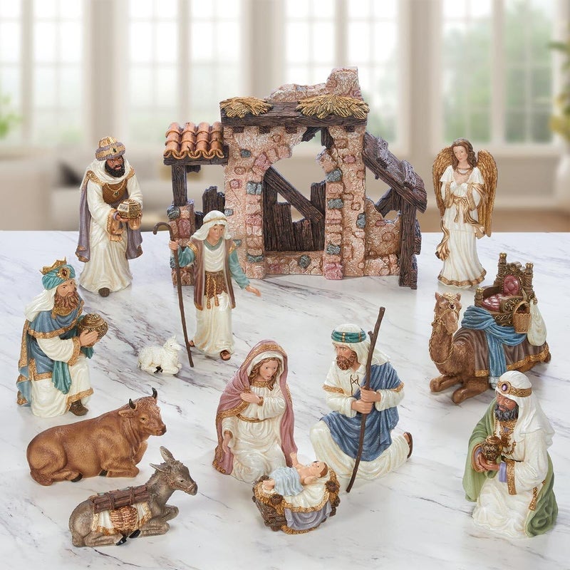 Kirkland Kirkland Signature HandPainted Christmas Nativity 13Piece Set 