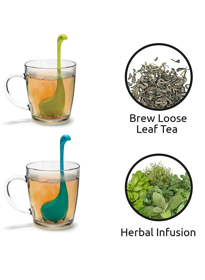 Generic - Cute Turquoise Silicone Tea Infuser with Long Handle Steeping Spoon Perfect for Herbal Tea Gifts and Straining - Image 1