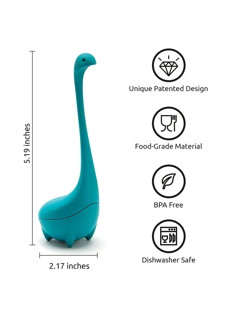 Generic - Cute Turquoise Silicone Tea Infuser with Long Handle Steeping Spoon Perfect for Herbal Tea Gifts and Straining - Image 1