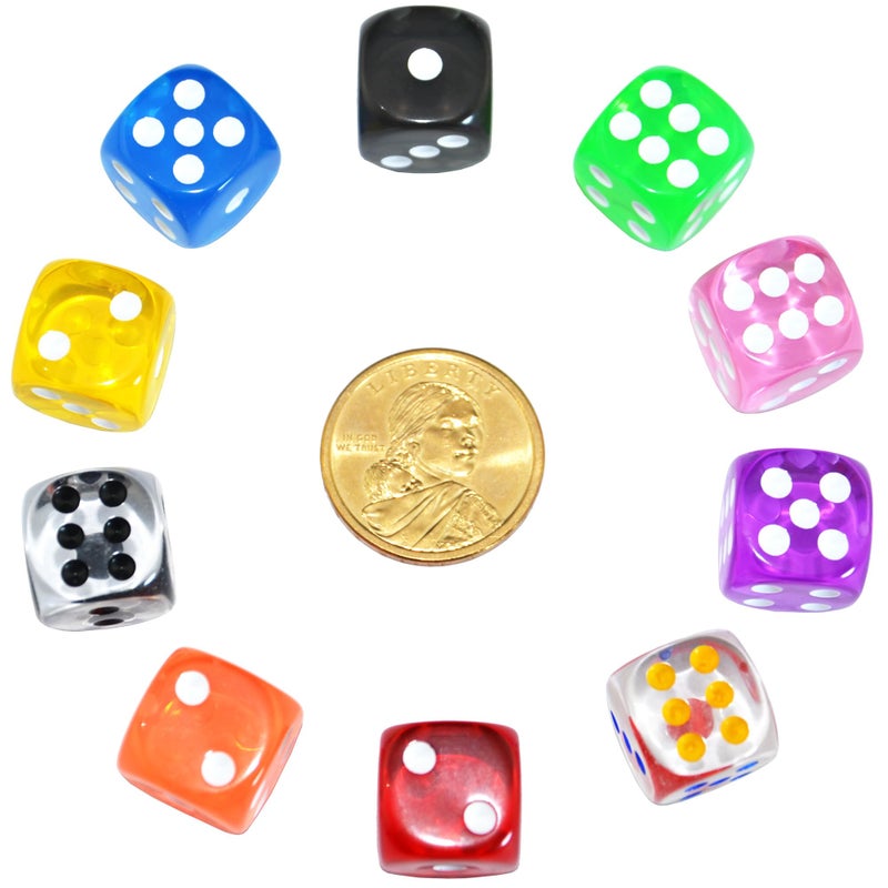SmartDealsPro 10-Pack D6 Six Sided 16mm Transparent Dice Die for DND, MTG, RPG, Tenzi, Yahtze, Bunco, Table Borad Games, Math Teaching - Image 4