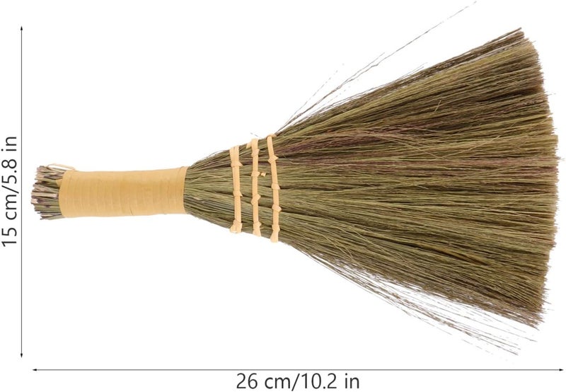 woobles Whisk Broom Hand Broom Small Broom Handmade Dust Floor Cleaning Sweeping Broom for Home and Office- 1PC - Image 3