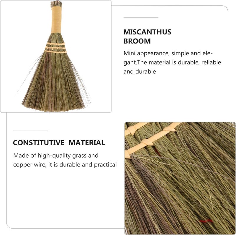 woobles Whisk Broom Hand Broom Small Broom Handmade Dust Floor Cleaning Sweeping Broom for Home and Office- 1PC - Image 4