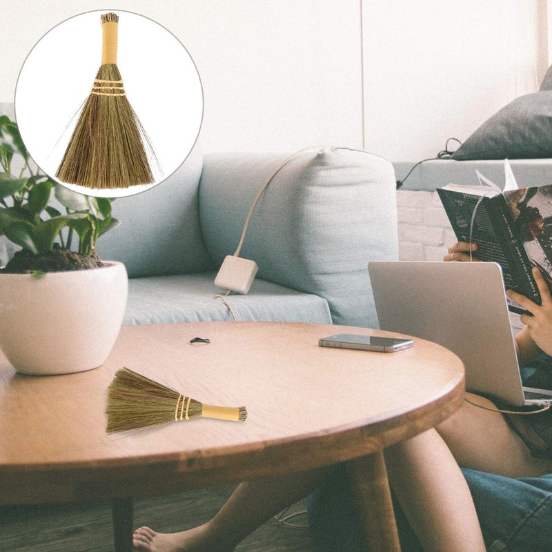 woobles Whisk Broom Hand Broom Small Broom Handmade Dust Floor Cleaning Sweeping Broom for Home and Office- 1PC - Image 2