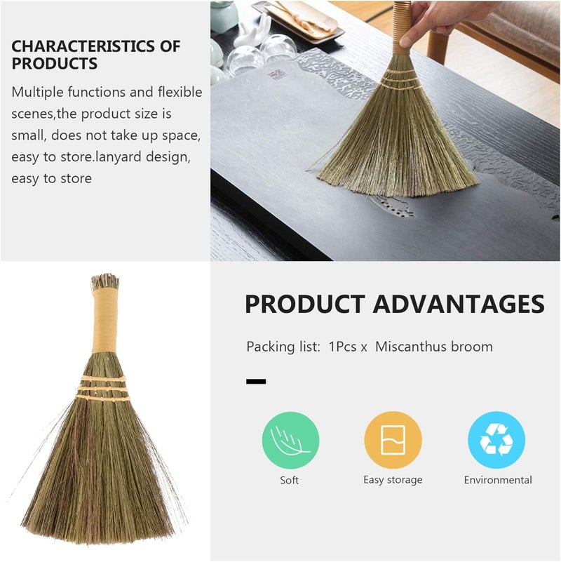 woobles Whisk Broom Hand Broom Small Broom Handmade Dust Floor Cleaning Sweeping Broom for Home and Office- 1PC - Image 5