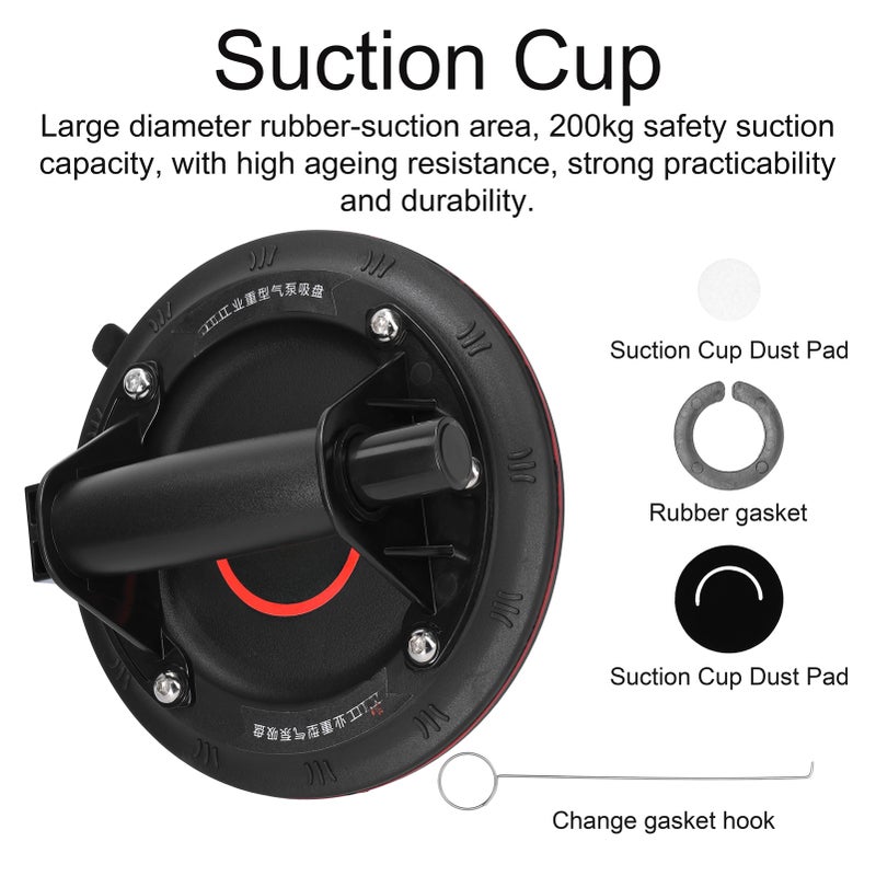 200mm Diameter Vacuum Suction Cup 200kg High Bearing Capacity Heavy Duty Vacuum Ceramic Tile Lifter for Granite Glass Lifting Tool - Image 5