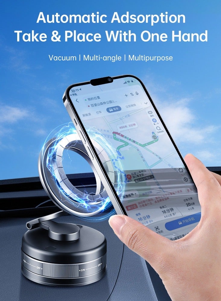 general Magnetic Car Phone Holder, Suction Cup Mount, Multi-Angle Rotation, Includes Mirror Stickers, Magnetic Sheets, and Hex Wrench for Easy Installation - Image 2